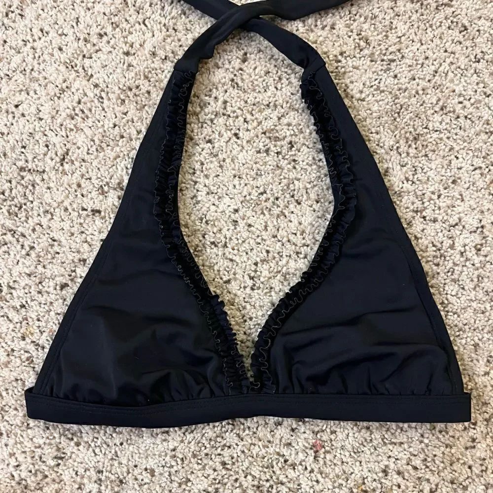 Unbranded black halter swim top